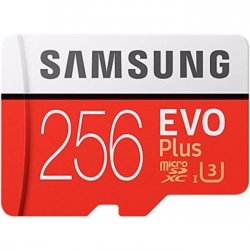 Samsung 256GB EVO Plus Class 10 UHS-I microSDXC U3 avec adaptateur (MB-MC256GA) lecture : jusqu'à 100 Mo-s, écriture : jusqu'à 90